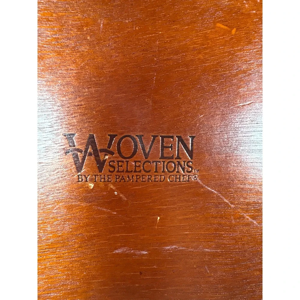 Pampered Chef Woven Selections Rectangular Heavy Duty Rattan Tray w/Handles